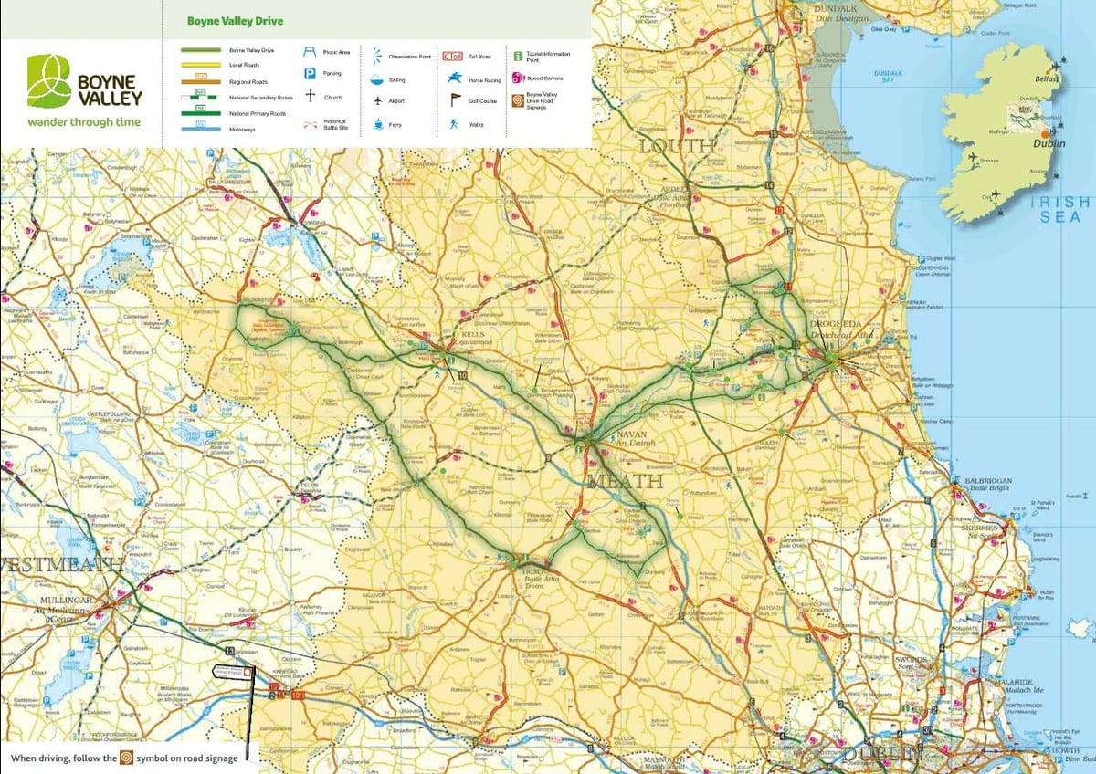karte boyne valley īrija
