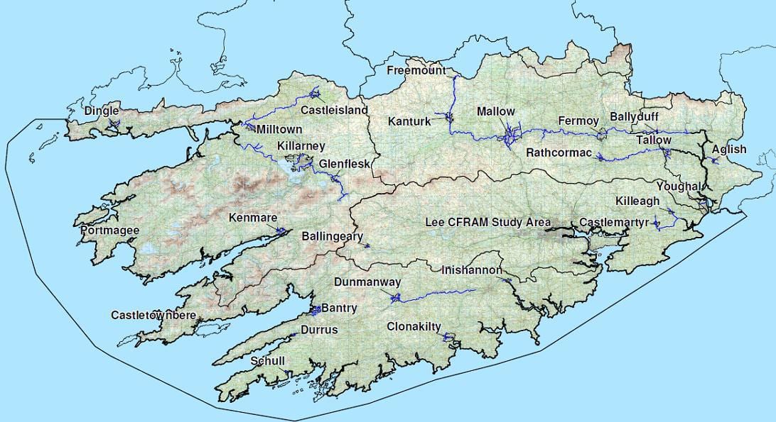 detalizētu karti south west īrija