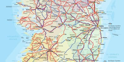 Īrija autobusu maršruti kartes