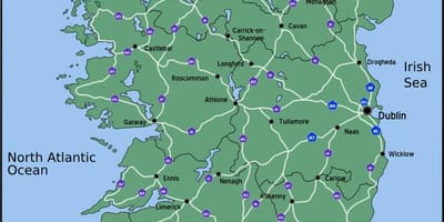 Kartes braukšanas karte īrija attālums