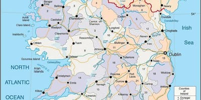 Karte īrija, parādot pilsētu