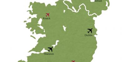 Starptautiskās lidostas īrijā karte