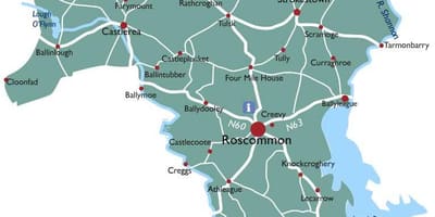 Karte county roskomonā īrija